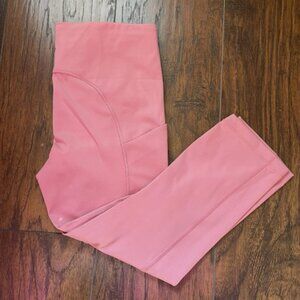 Athleta Ultimate Stash Pocket Capri Leggings Pink Gym Yoga Size Medium NEW NWT